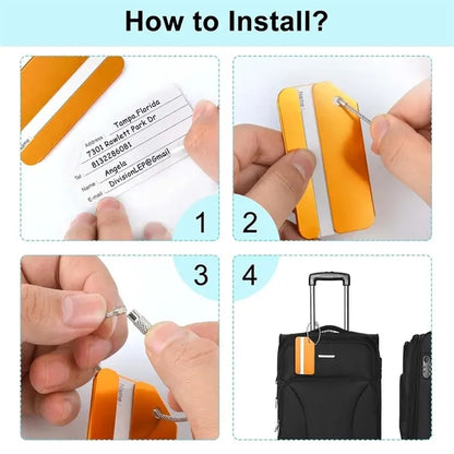 Durable Aluminum Alloy Luggage Tags Travel Suitcase ID Label