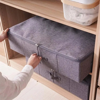 Foldable Blankets Clothes Zippered Organizer Underbed Bag