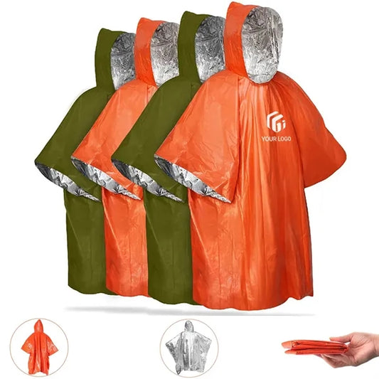 Camping hiking emergency blankets survival rain poncho