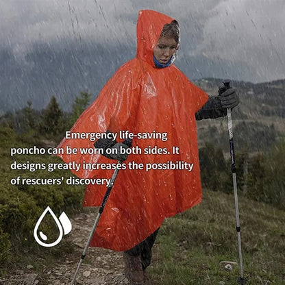 Camping hiking emergency blankets survival rain poncho