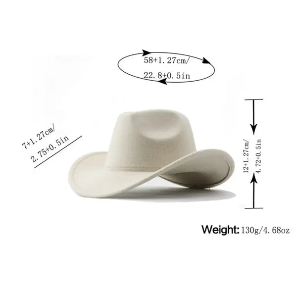 Classic Wool Felt Western Cowboy Hat