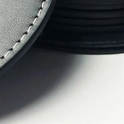 Round Heat-Resistant Stain-Resistant Leather Coaster Set