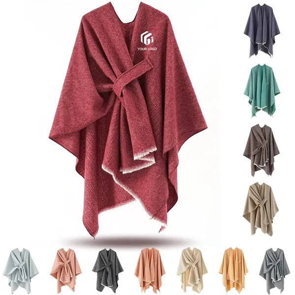 Cold weather warm elegant poncho scarf women's shawl wrap