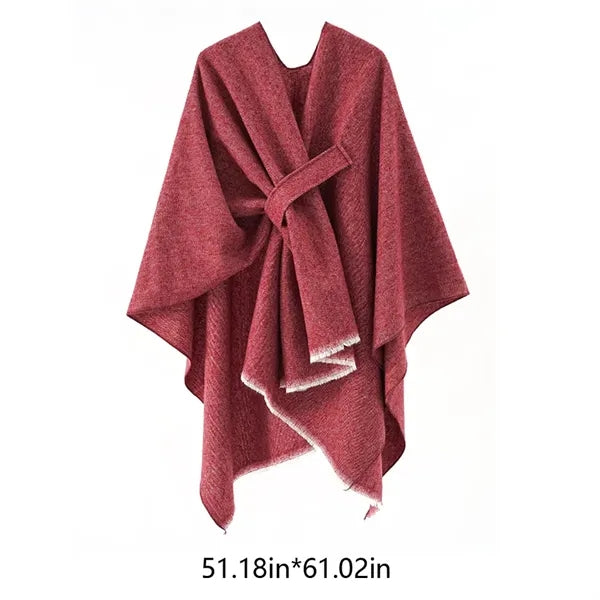 Cold weather warm elegant poncho scarf women's shawl wrap