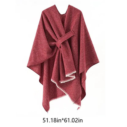 Cold weather warm elegant poncho scarf women's shawl wrap