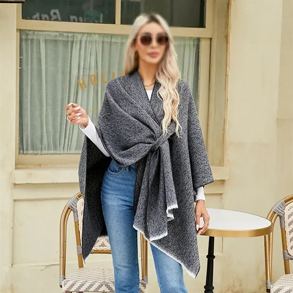 Cold weather warm elegant poncho scarf women's shawl wrap