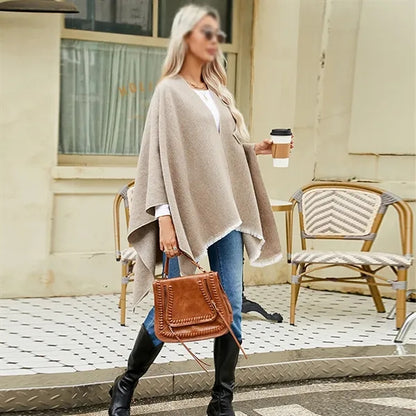 Cold weather warm elegant poncho scarf women's shawl wrap