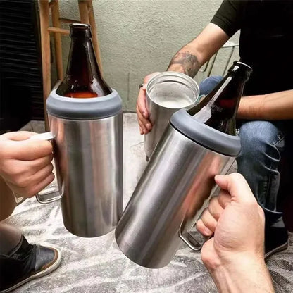 40oz large tumbler beer bottle holder cooler with handle