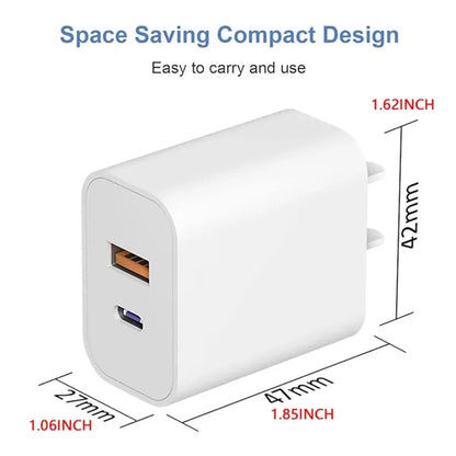 Dual Port Fast Charging Charger Block 45w