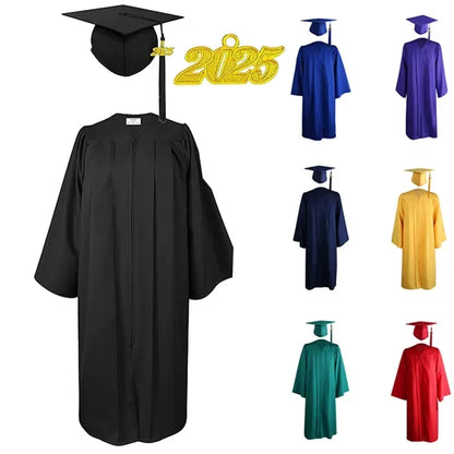 Matte Graduation Cap and Gown Class Set with Tassel