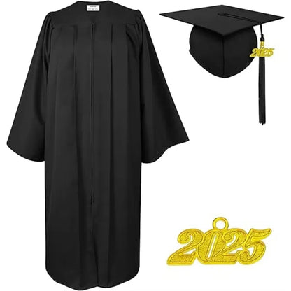 Matte Graduation Cap and Gown Class Set with Tassel
