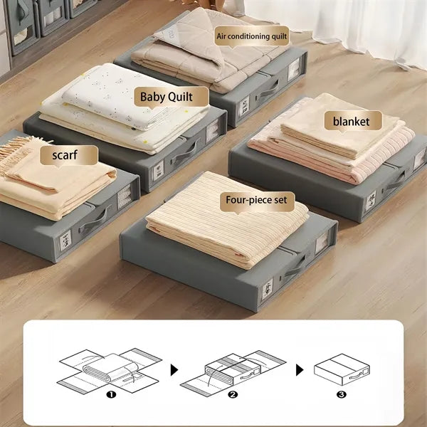 Foldable Clothes Storage Box Blanket Quilt Organizer Bin