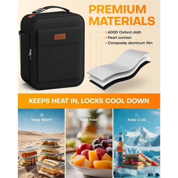 Large Capacity Insulated Lunch Bag with Mutiple Pockets