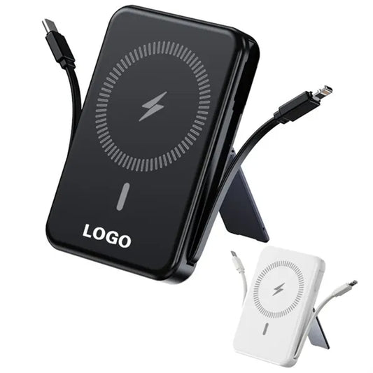 Magnetic Wireless Portable Charger with Stand and Cable