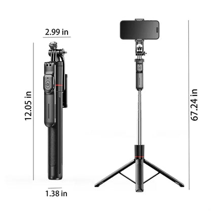 Bluetooth Selfie Stick Tripod Remote Control And Stabilizer