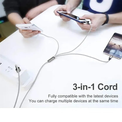 3 in 1 Fast Charging Cable In Capsule Case With Key Loop