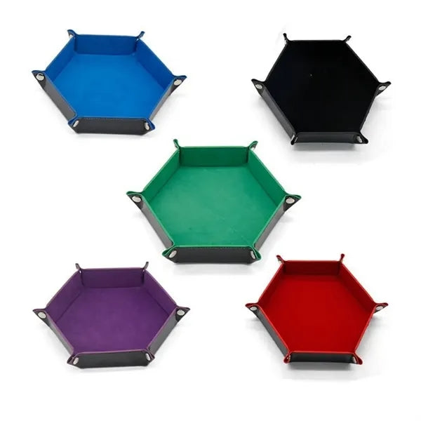 Folding Leather Dice Rolling Tray