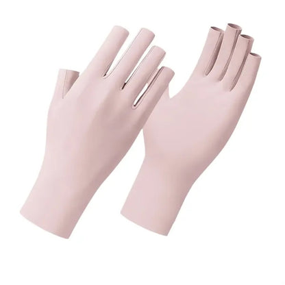 Outdoor Ice Silk UV Protection Nail Polish Fingerless Gloves