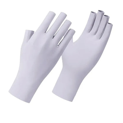 Outdoor Ice Silk UV Protection Nail Polish Fingerless Gloves