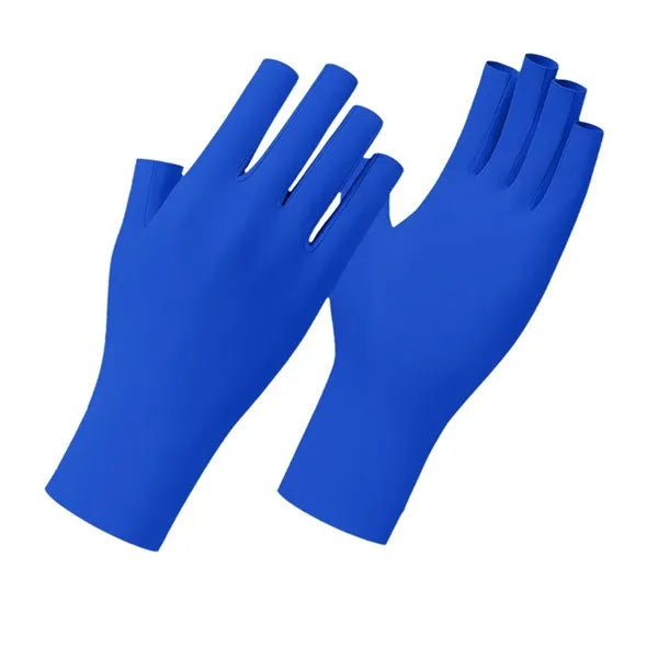 Outdoor Ice Silk UV Protection Nail Polish Fingerless Gloves