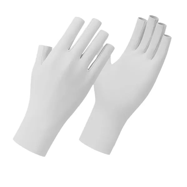 Outdoor Ice Silk UV Protection Nail Polish Fingerless Gloves