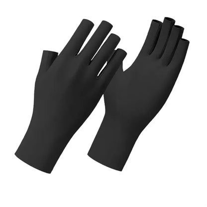 Outdoor Ice Silk UV Protection Nail Polish Fingerless Gloves