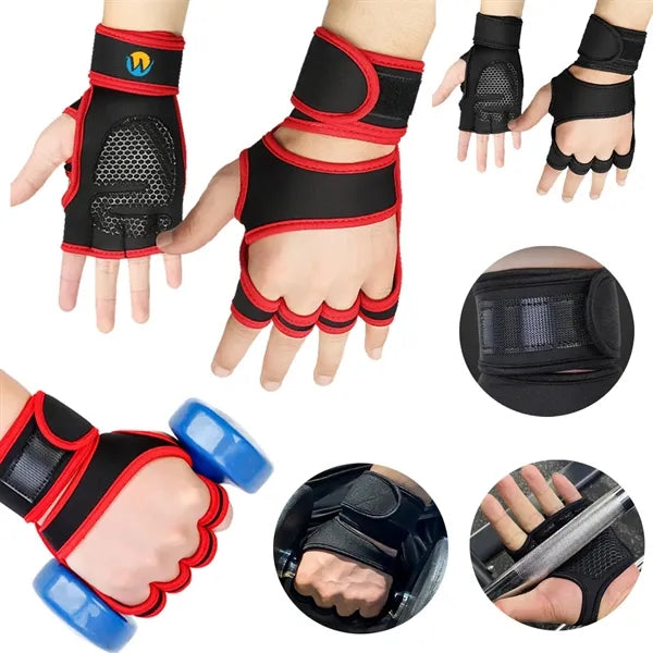 Breathable Half Finger Non-Slip Gloves Wrist Guards