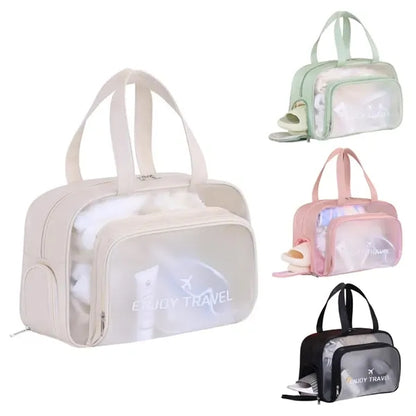 Large Clear Toiletry Bag with Shoe Compartment