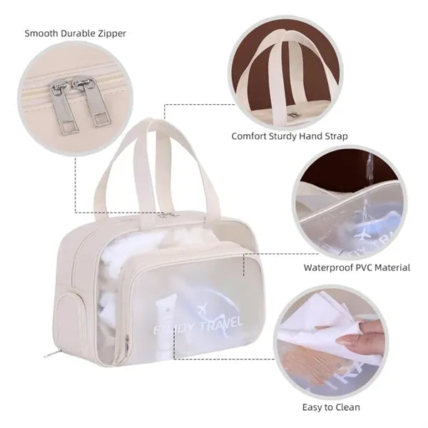Large Clear Toiletry Bag with Shoe Compartment