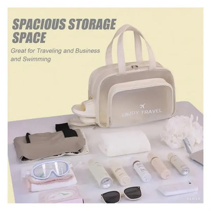 Large Clear Toiletry Bag with Shoe Compartment