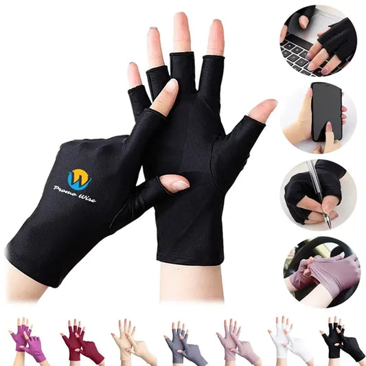 Anti-slip Ice Silk Sunscreen Touch Screen Gloves Breathable