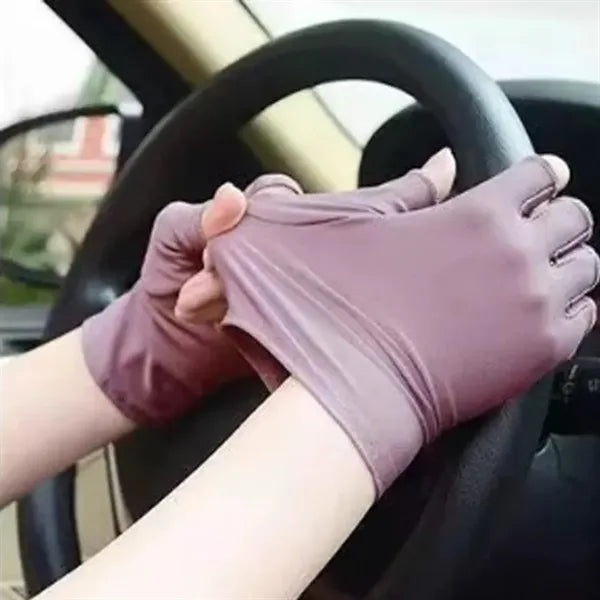 Anti-slip Ice Silk Sunscreen Touch Screen Gloves Breathable