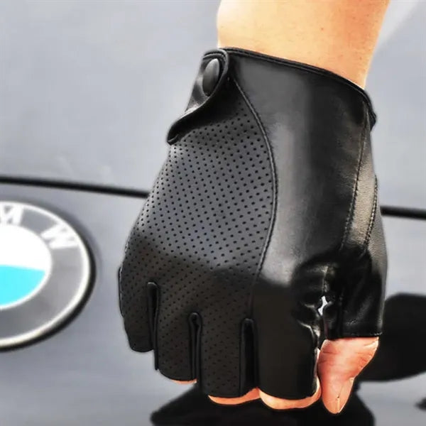 Genuine Leather Non-Slip Half-Finger Sheepskin Gloves