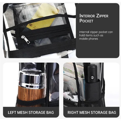 PVC Waterproof Transparent Large Capacity School Bag
