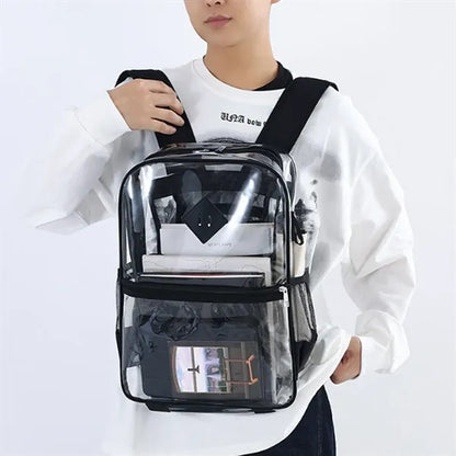PVC Waterproof Transparent Large Capacity School Bag