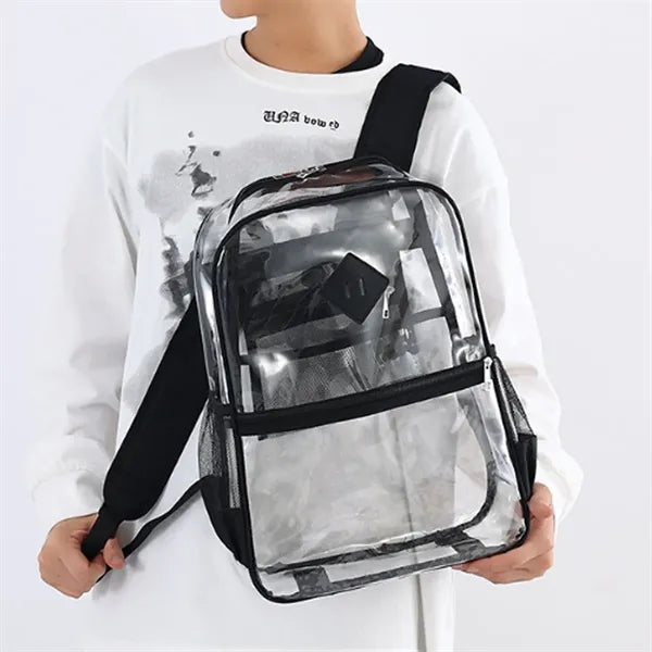 PVC Waterproof Transparent Large Capacity School Bag