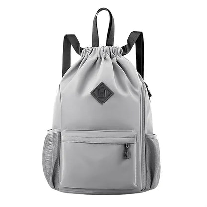 Waterproof Sports Drawstring Backpack With Shoe Compartment