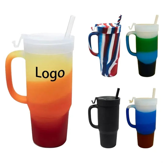 32Oz Silicone Handle Straw Tumbler