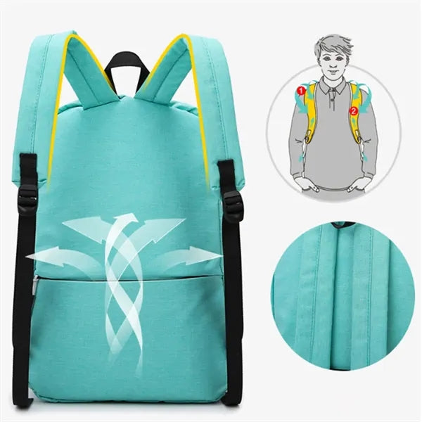 Lightweight Waterproof Large Capacity Solid Color Backpack