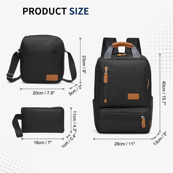 Durable Outdoor Travel Computer Backpack Three-Piece Set