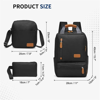 Durable Outdoor Travel Computer Backpack Three-Piece Set