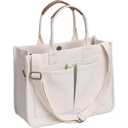Versatile Durable Canvas Tote Bag With Magnetic Closure