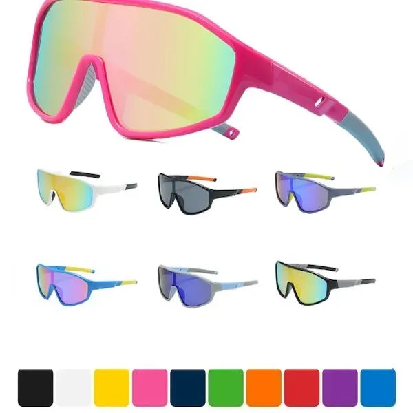 Sport Viper Mirror Sunglasses W/ 1 Color Lens Imprint
