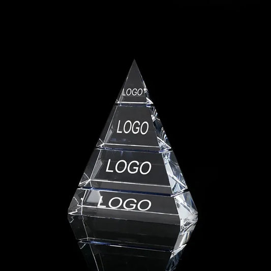 Shiny Triangular Crystal-Constructed Elegant Award Trophy