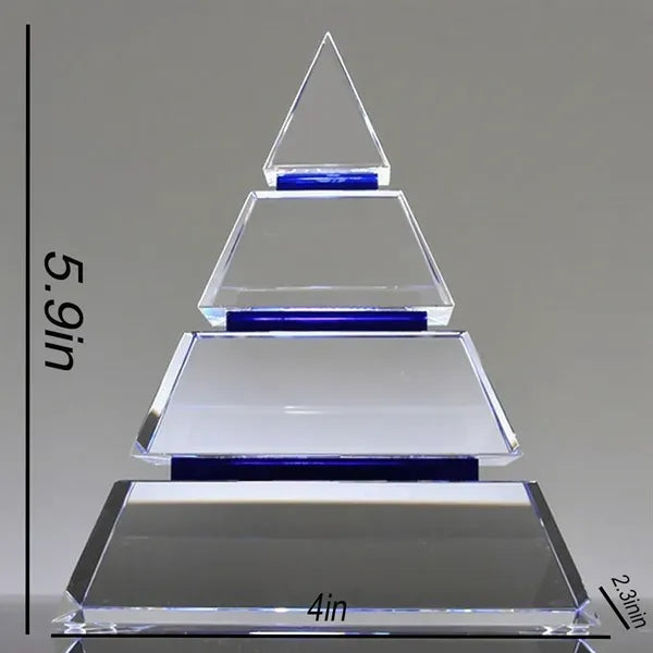 Shiny Triangular Crystal-Constructed Elegant Award Trophy