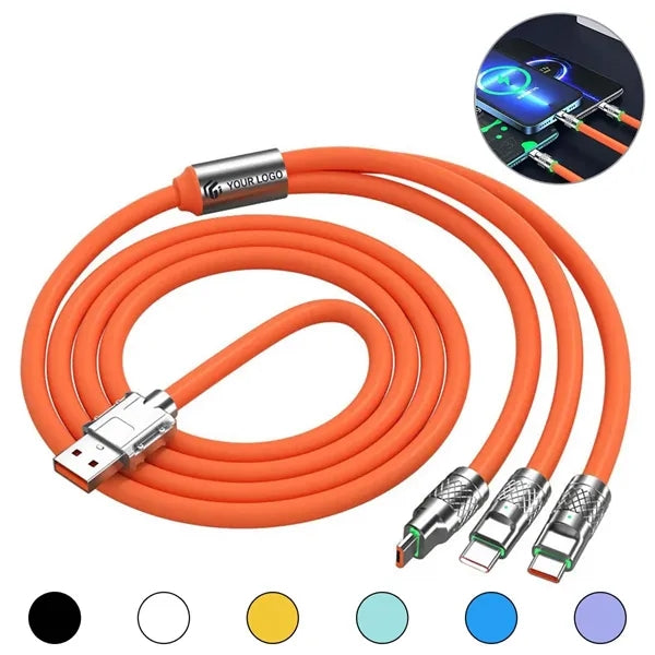Portable travel 3 in 1 multiple charging cable adapter