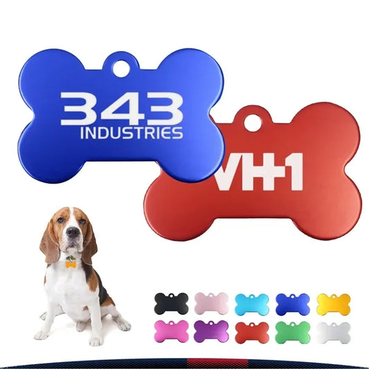 Bone Shaped Pet ID Tag Keychain