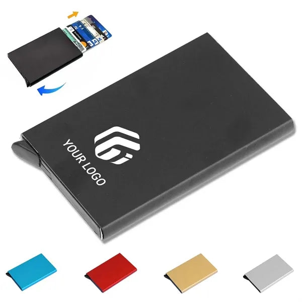 Travel compact slim RFID wallet pop up business card holder