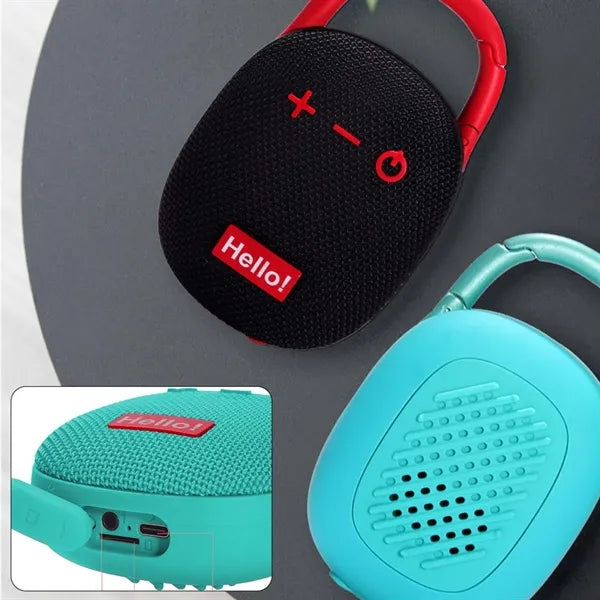 Outdoor portable waterproof bluetooth speaker with carabiner