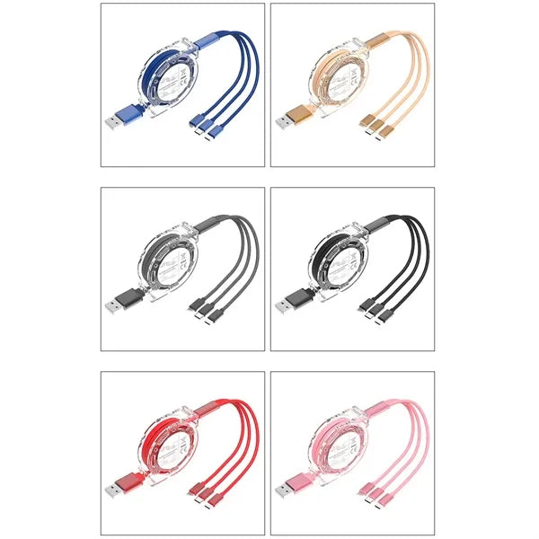 3 In 1 Retractable Charging Cable